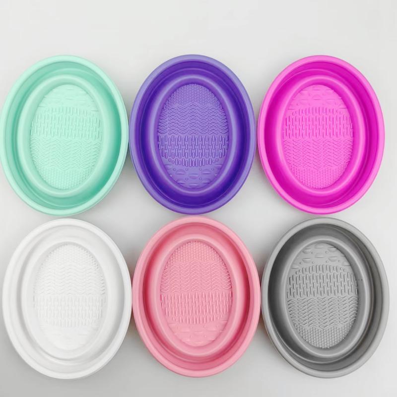 Makeup Brush Set - Folding Powder Puff Cleaning Bowl Eyeshadow