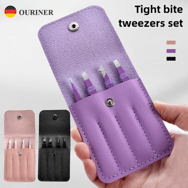 Beauty Makeup Remover - High precision Eyebrow Tweezer 4Pcs Hair