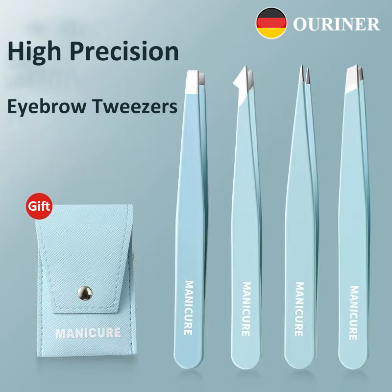 Beauty Makeup Remover - 4 Pcs Colorful Eyebrow Tweezer Hair