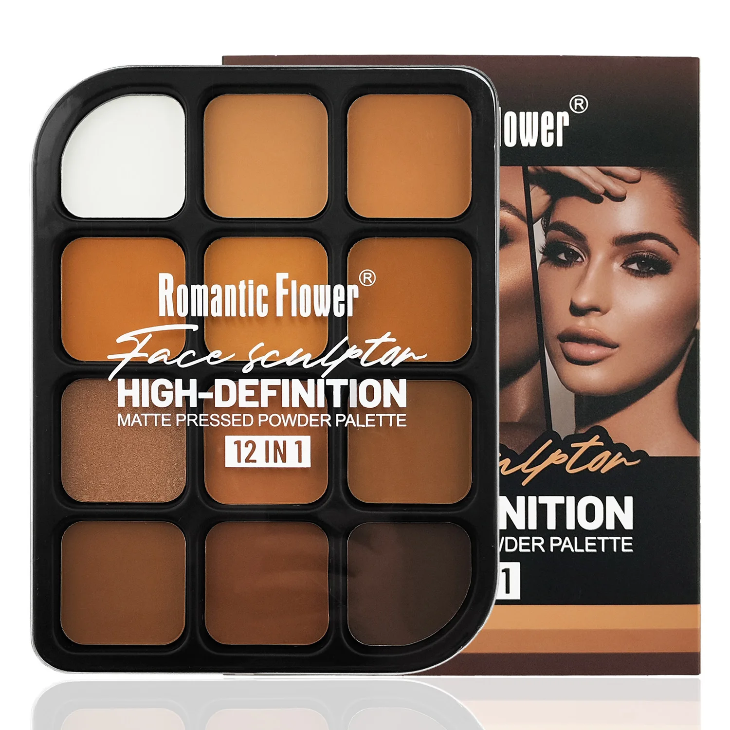 Concealer Full Coverage - Deep Skin 12-Color Matte Contour Palette