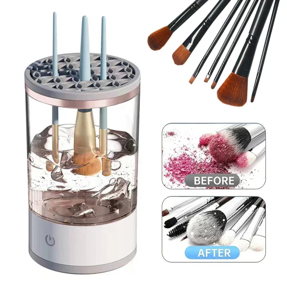 Makeup Brush Set - Automatic Electric Makeup Brush Cleaner USB
