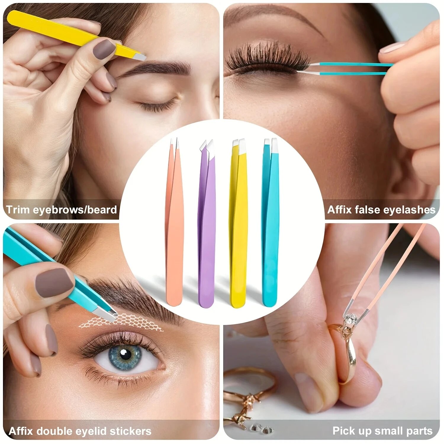 Beauty Makeup Remover - Colorful Eyebrow Tweezer Hair Beauty Fine