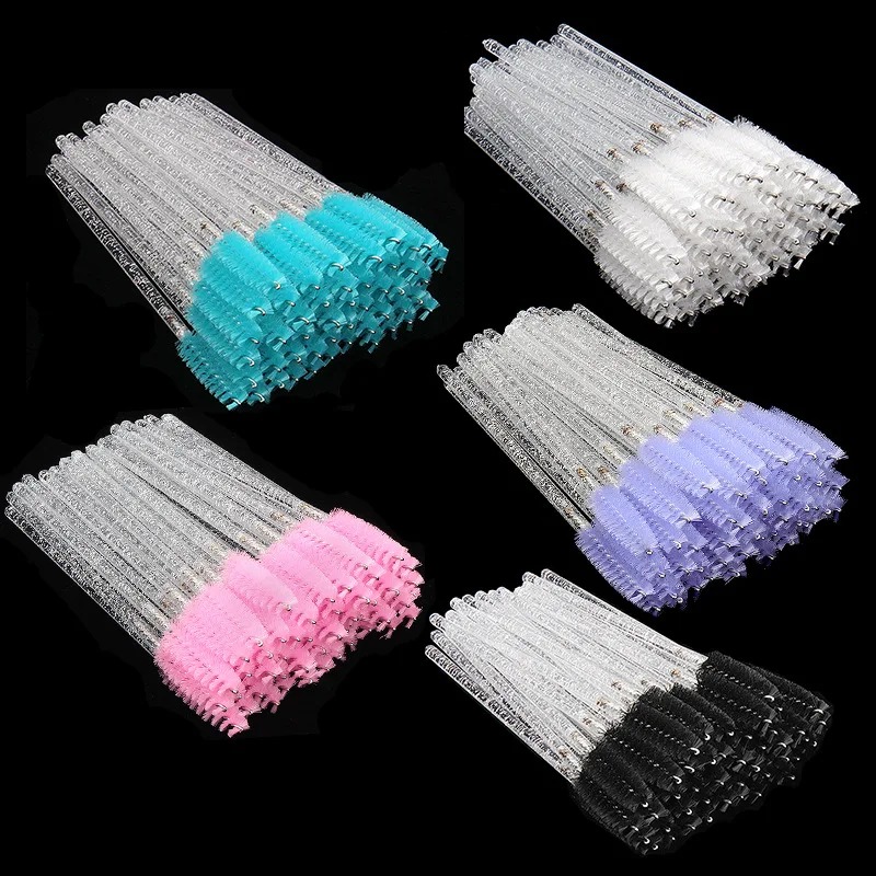Makeup Beauty Ro - 50Pcs Disposable Crystal Eyelash Brush Comb