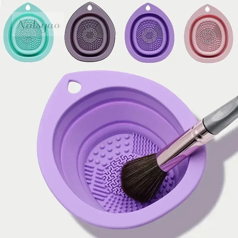 Beauty Makeup Brushes - Silicone Folding Makeup Brush Cleaner Box,