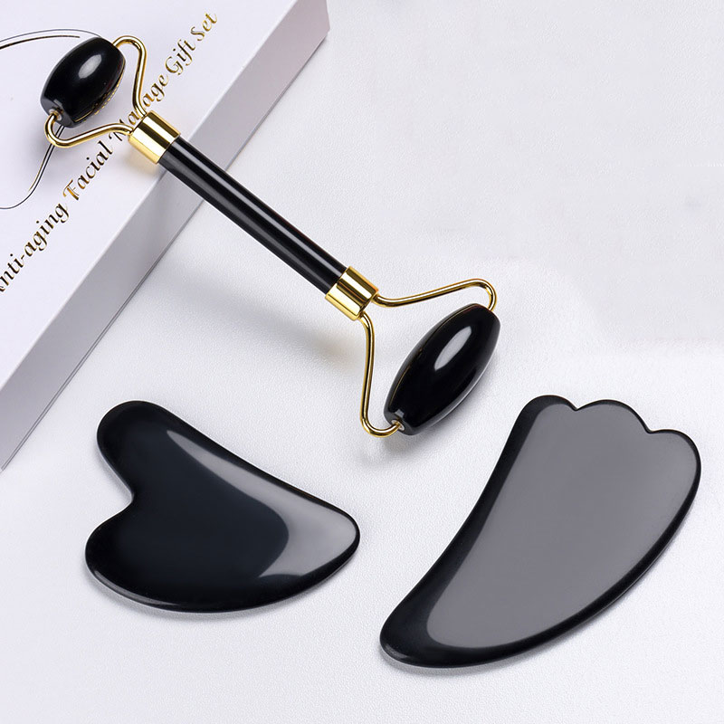 Natural Obsidian Face Massage  - огляд і ціна Jade Roller Gua Sha