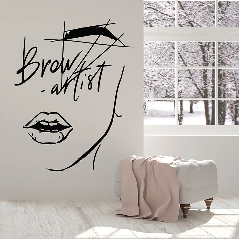 Abstract Girl Face Wall Decal  - огляд і ціна Beauty Makeup Wallpaper