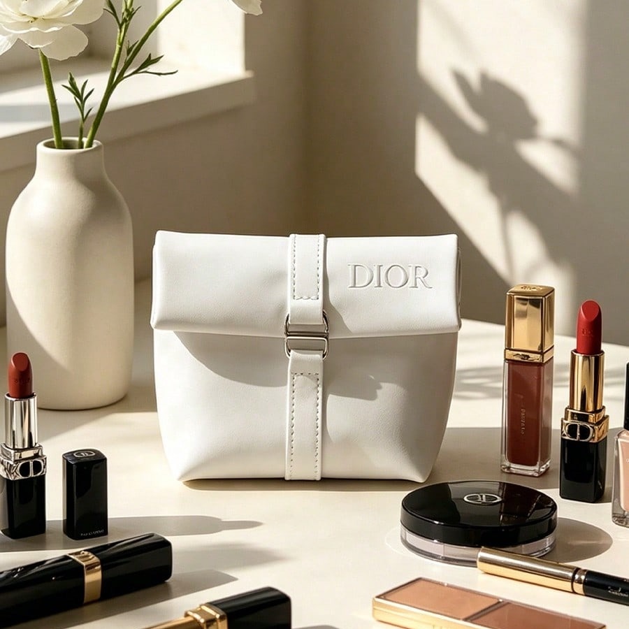 Dior’s Bag White Cosmetic Bag  - огляд і ціна Beauty Makeup Dior