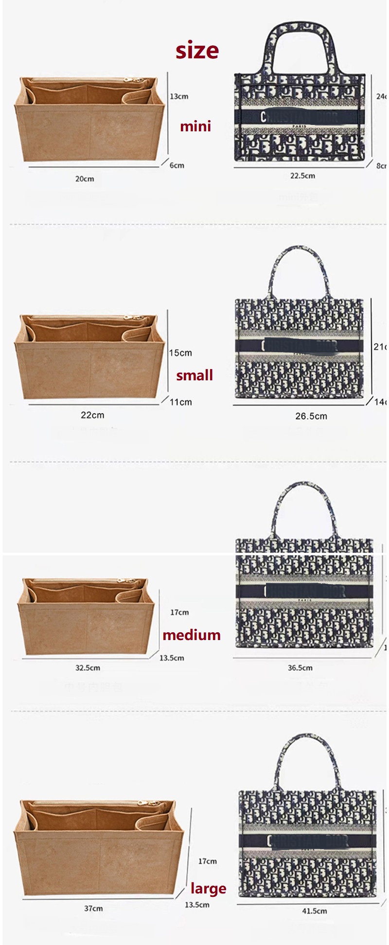 Makeup Bag For Dior Book Tote  - огляд і ціна Beauty Makeup Dior