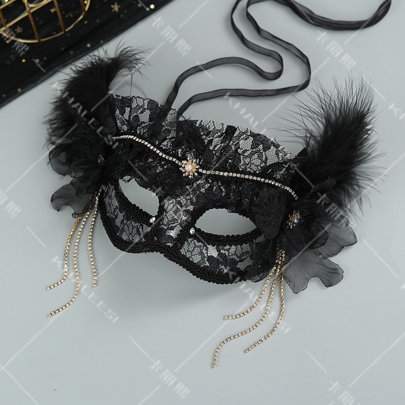 Black Lace Mesh Half Face Mask - огляд і ціна Beauty Halloween Makeup