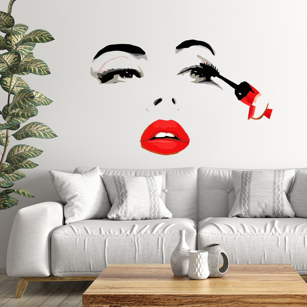 Fashion Female Face Wall Stick - огляд і ціна Beauty Makeup Wallpaper